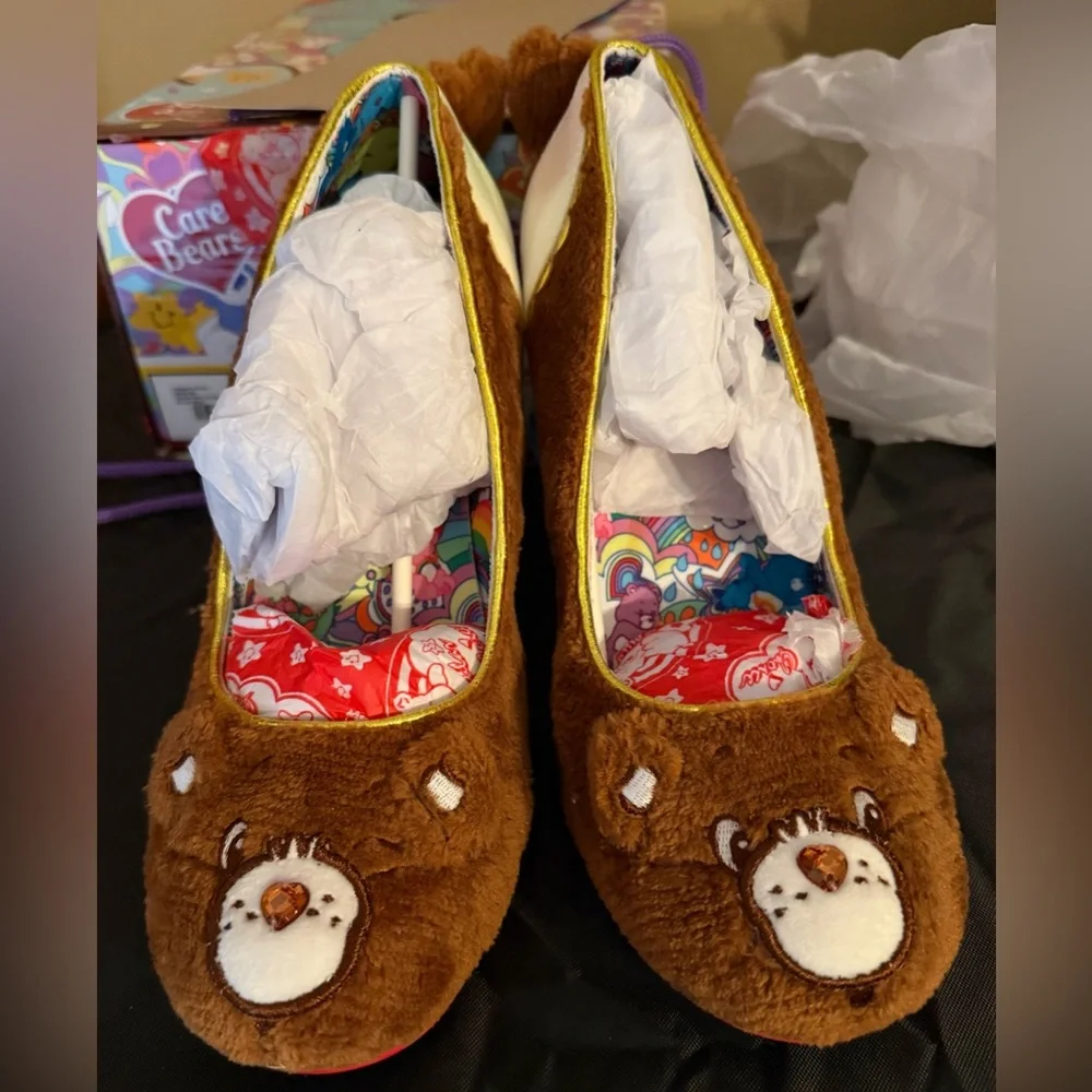 Irregular Choice Tenderheart Cuddles Carebear Statement Heels, Brown 9/40.